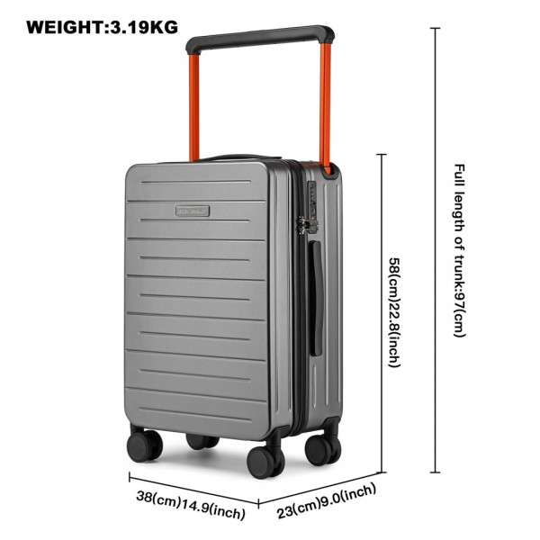 K2291L - British Traveller 20 Inch Wide Handle Hard Shell PC Luggage ...