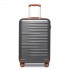 K2391L - British Traveller 20 Inch Durable Polycarbonate and ABS Hard Shell Suitcase With TSA Lock - Grey And Brown