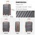 K2391L - British Traveller 24 Inch Durable Polycarbonate and ABS Hard Shell Suitcase With TSA Lock - Grey And Brown