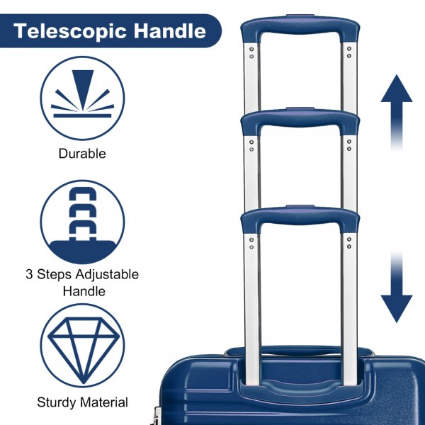 K2391L - British Traveller 28 Inch Durable Polycarbonate and ABS Hard Shell Suitcase With TSA Lock - Navy