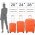 K2391L - British Traveller 3 Pcs Set Durable Polycarbonate and ABS Hard Shell Suitcase With TSA Lock - Orange