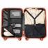 K2391L - British Traveller 3 Pcs Set Durable Polycarbonate and ABS Hard Shell Suitcase With TSA Lock - Orange