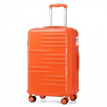 K2391L - British Traveller 24 pouces Durable Polycarbonate et ABS Valise à coque dure Avec serrure TSA - Orange