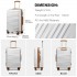 K2391L - British Traveller 24 Inch Durable Polycarbonate and ABS Hard Shell Suitcase With TSA Lock - White