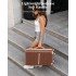 K2392L - British Traveller 20 Inch Multi-Texture Polypropylene Hard Shell Suitcase With TSA Lock - Brown And Apricot