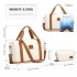 K2392L+S2366 - British Traveller 20 Inch Multi-Texture Polypropylene Cabin Size Suitcase 3 Piece Travel Set with Travel Tote and Cosmetic Pouch - Cream