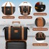 K2392L+S2366 - British Traveller 5 Stück Polypropylen Hartschale Kofferset Mit Tragetasche und Kosmetiktasche - Schwarz