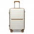 K2392L - British Traveller 20 Inch Multi-Texture Polypropylene Hard Shell Suitcase With TSA Lock - Cream
