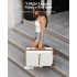 K2392L - British Traveller 20 Inch Multi-Texture Polypropylene Hard Shell Suitcase With TSA Lock - Cream