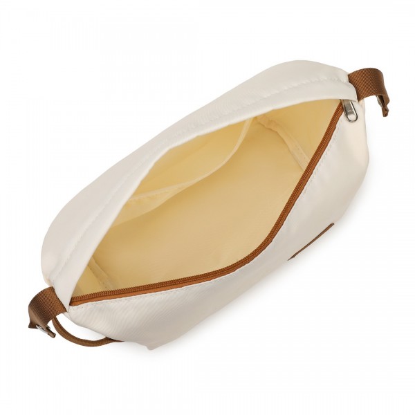K2392L+S2366 - British Traveller 5 Stück Polypropylen Hartschale Kofferset Mit Tragetasche und Kosmetiktasche - Creme