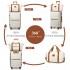 K2392L+S2366 - British Traveller 5 Stück Polypropylen Hartschale Kofferset Mit Tragetasche und Kosmetiktasche - Creme