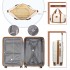 K2392L+S2366 - British Traveller 5 Stück Polypropylen Hartschale Kofferset Mit Tragetasche und Kosmetiktasche - Creme