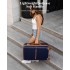 K2392L - British Traveller 20 Inch Multi-Texture Polypropylene Hard Shell Suitcase With TSA Lock - Navy