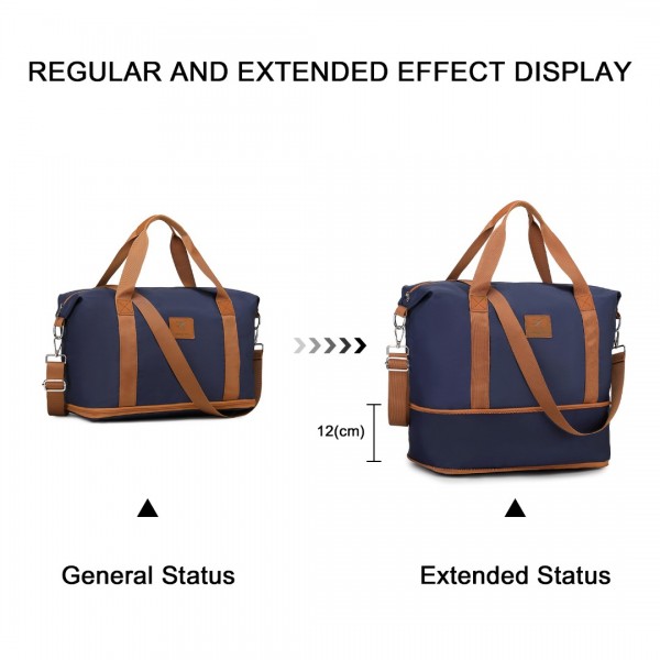 K2392L+S2366 - British Traveller 5 Stück Polypropylen Hartschale Kofferset Mit Tragetasche und Kosmetiktasche - Marineblau