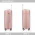 K2393L - British Traveller 3 Pcs Set Spinner Hard Shell PP Suitcase With TSA Lock - Nude