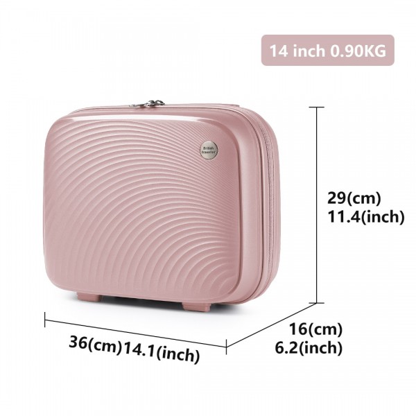 K2393L - British Traveller Lightweight 14 Inch Polypropylene Vanity Case - Nude