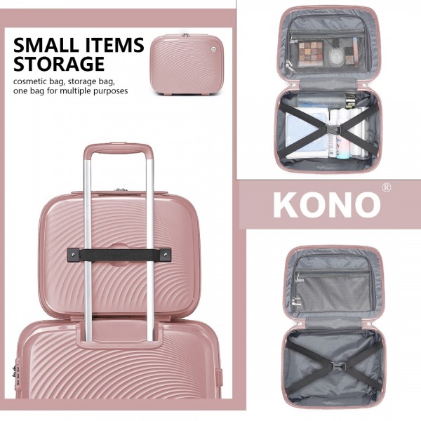 K2393L - British Traveller Lightweight 14 Inch Polypropylene Vanity Case - Nude