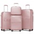 K2393L - British Traveller 4 Pcs Set Spinner Hard Shell PP Suitcase With TSA Lock And Vanity Case - Nude