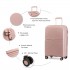 K2393L - British Traveller 4 Pcs Set Spinner Hard Shell PP Suitcase With TSA Lock And Vanity Case - Nude