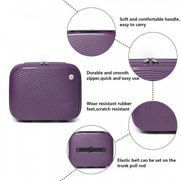 K2393L - British Traveller Lightweight 14 Inch Polypropylene Vanity Case - Purple