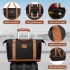 K2395L+S2366 - British Traveller 20 Inch Ultralight ABS And Polycarbonate Cabin Size Suitcase Included Vanity Case And Travel Tote And Cosmetic Pouch - Black And Brown