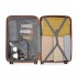 K2395L+S2366 - British Traveller 20 Inch Ultralight ABS And Polycarbonate Cabin Size Suitcase Included Vanity Case And Travel Tote And Cosmetic Pouch - Black And Brown