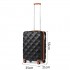 K2395L+S2366 - British Traveller 20 Inch Ultralight ABS And Polycarbonate Cabin Size Suitcase Included Vanity Case And Travel Tote And Cosmetic Pouch - Black And Brown