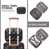 K2395L+S2366 - British Traveller 20 Inch Ultralight ABS And Polycarbonate Cabin Size Suitcase Included Vanity Case And Travel Tote And Cosmetic Pouch - Black And Brown