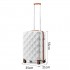 K2395L+S2366 - British Traveller 20 Inch Ultralight ABS And Polycarbonate Cabin Size Suitcase 3 Piece Travel Set with Travel Tote and Cosmetic Pouch - Cream