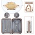 K2395L+S2366 - British Traveller 20 Inch Ultralight ABS And Polycarbonate Cabin Size Suitcase 3 Piece Travel Set with Travel Tote and Cosmetic Pouch - Cream