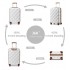 K2395L+S2366 - British Traveller 20 Inch Ultralight ABS And Polycarbonate Cabin Size Suitcase 3 Piece Travel Set with Travel Tote and Cosmetic Pouch - Cream