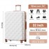 K2395L - British Traveller 32 Inch Extra-Large Diamond Texture ABS+PC Hard-Shell Spinner Suitcase with Telescopic Handle - Cream