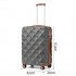 K2395L - British Traveller 24 Inch Ultralight ABS And Polycarbonate Bumpy Diamond Suitcase With TSA Lock - Grey And Brown