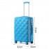 K2395L - British Traveller 24 Inch Ultralight ABS And Polycarbonate Bumpy Diamond Suitcase With TSA Lock - Blue