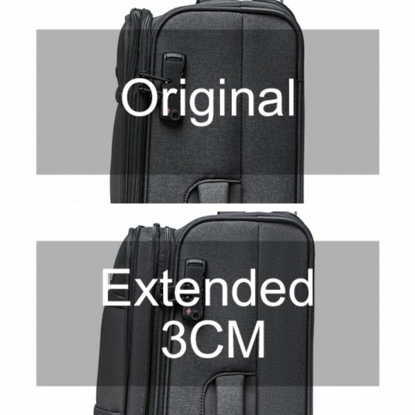 K2397L - British Traveller 3 pièces Léger Soft Shell Ensemble de bagages Avec Serrures TSA - Noir