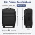 KSB2582 - British Traveller 24-Inch Expandable Softshell Suitcase with TSA Lock, Silent Spinner Wheels & Laptop Compartment - Black