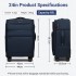 KSB2582 - British Traveller 24-Inch Expandable Softshell Suitcase with TSA Lock, Silent Spinner Wheels & Laptop Compartment - Navy