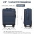 KSB2597 - British Traveller Sleek Tough 20 Inch Travel Soft-Shell Suitcase with Silent TPE Spinners, TSA Security and Laptop Sleeve - Navy