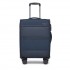 KSB2597 - British Traveller Sleek Tough 20 Inch Travel Soft-Shell Suitcase with Silent TPE Spinners, TSA Security and Laptop Sleeve - Navy