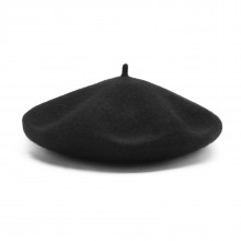 CAP-4 - aux femmes Chapeau de style béret français vintage - Noir