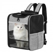 PTD2640 - Dogat Foldable And Durable Pet Backpack Carrier Travel Bag for Cats and Small Dogs - Grey