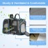 PTD2641 - Dogat Expandable And Foldable Pet Backpack Carrier with Ventilated Mesh Windows Comfortable & Secure Design - Black