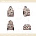 E1401B - Miss Lulu Large Backpack Butterfly Beige 