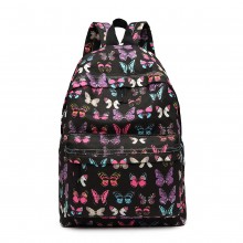 E1401B - Miss Lulu Large Backpack Butterfly Black