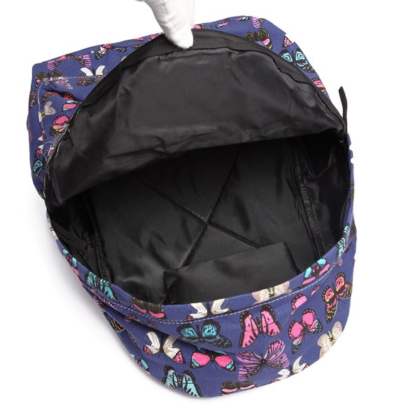 E1401B - Miss Lulu Large Backpack Butterfly Navy