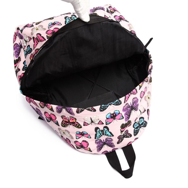 E1401B - Miss Lulu Large Backpack Butterfly Pink