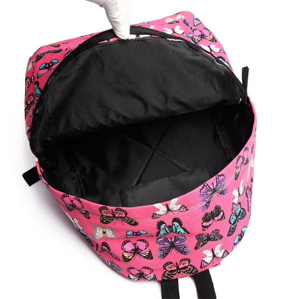 E1401B - Miss Lulu Large Backpack Butterfly Plum