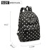 E1401D2 - Miss Lulu Large Backpack Polka Dot Black