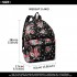 E1401F - Miss Lulu Large Backpack Flower Polka Dot - Black