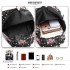 E1401F - Miss Lulu Large Backpack Flower Polka Dot - Black